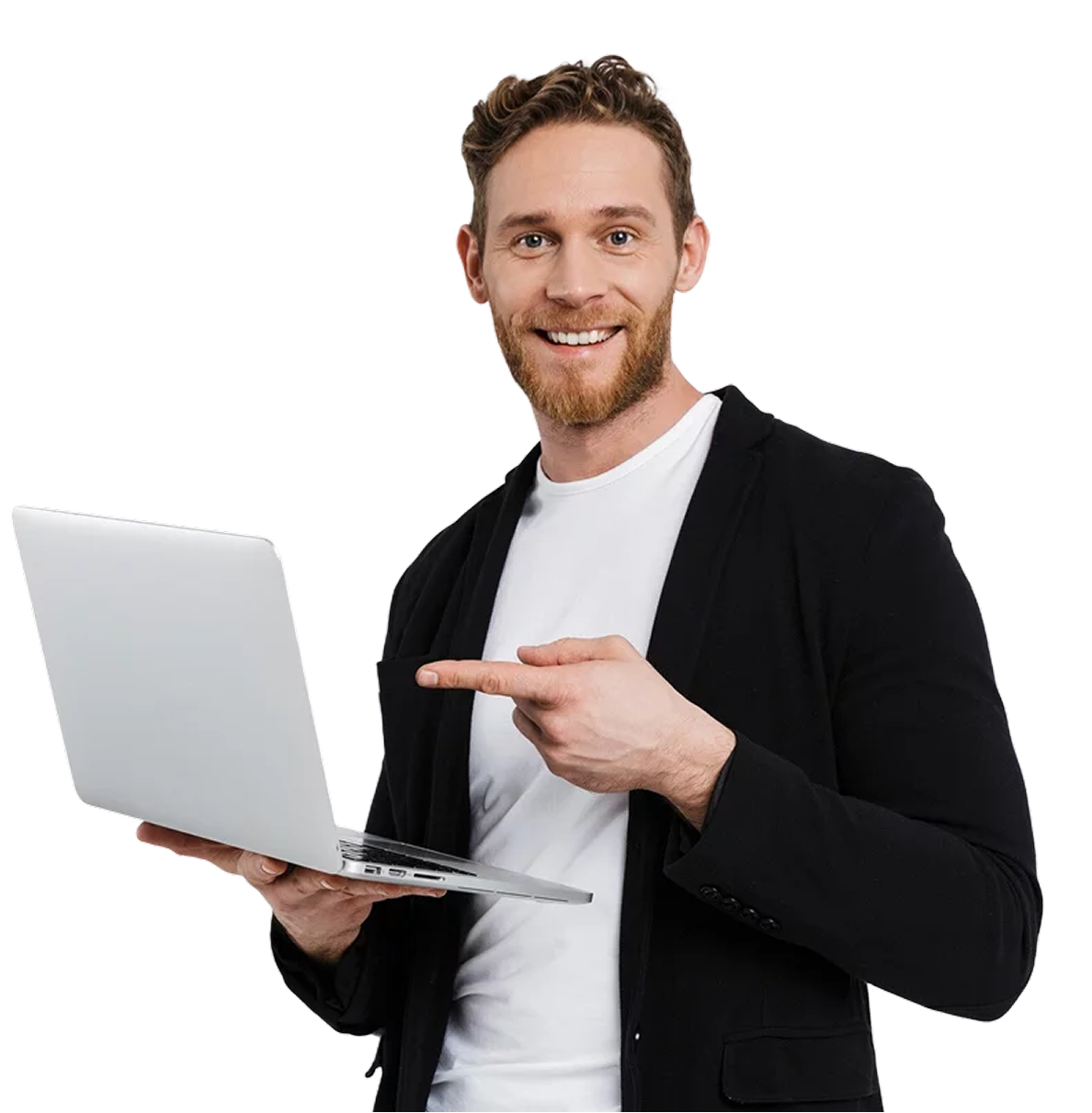 CreativeEase Support Team Member pointing